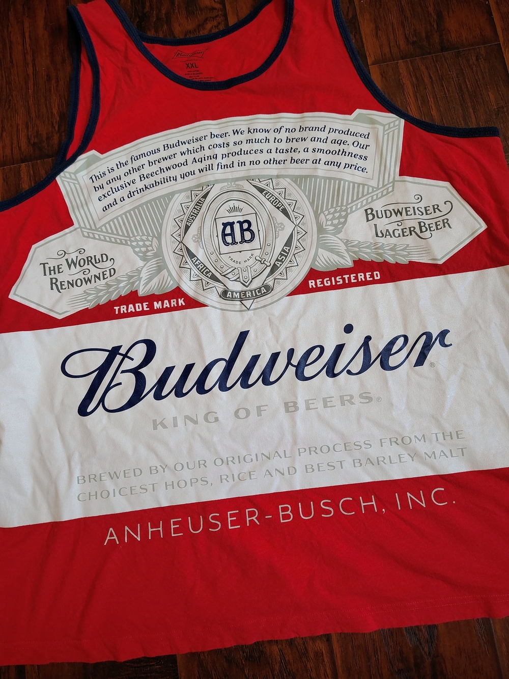 Budweiser King of Beers Anheuser Busch Red graph tank top size XXL - Picture 3 of 5